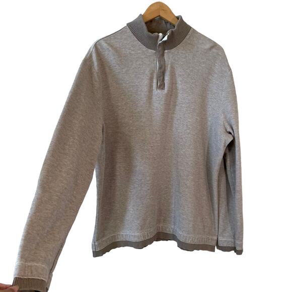 BANANA REPUBLIC Mens 100% Cotton Quarter Zip Knit Sweater Beige Size XL Pullover - Picture 3 of 11